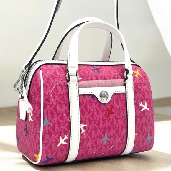 Michael Kors Medium Logo Card Case Wallet Ox Blood Multi - Picture 2 of 8